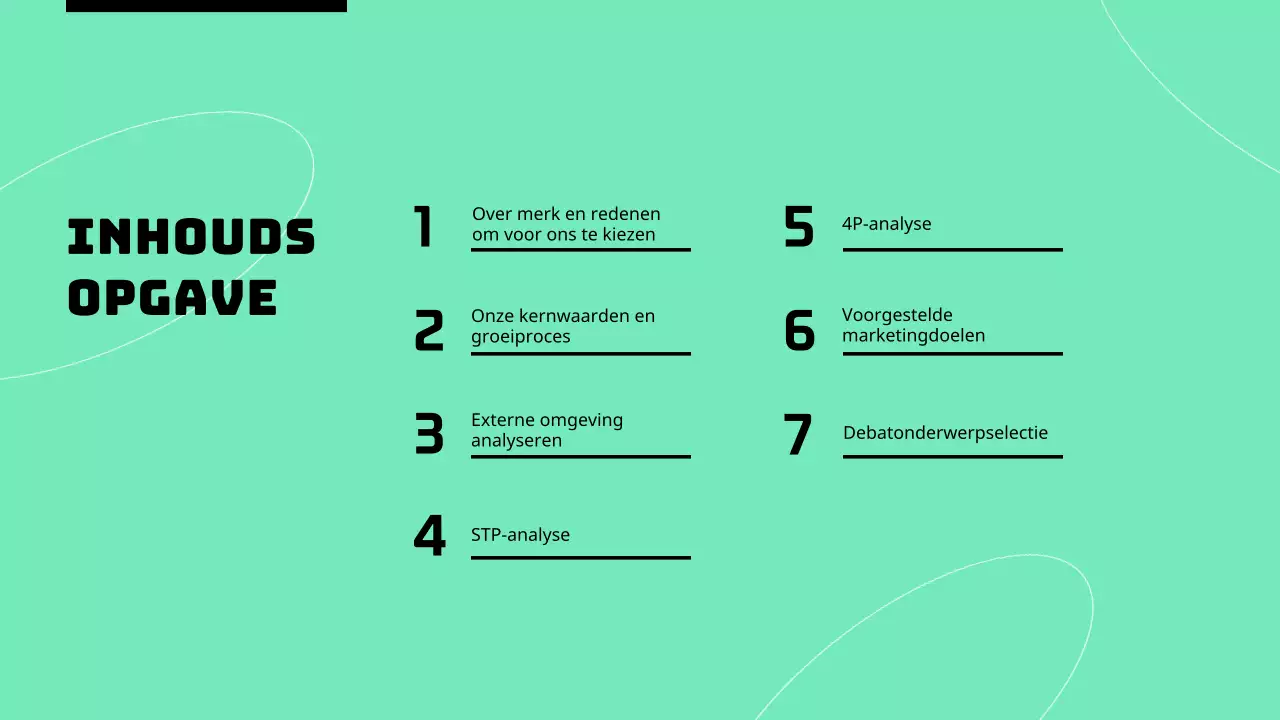 Aankondiging van groene kleur merk marketing taken