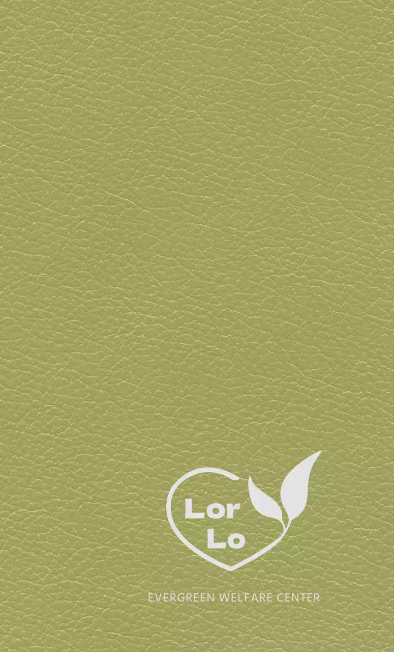 Capa da agenda do Welfare Centre com logótipo de corações e folhas