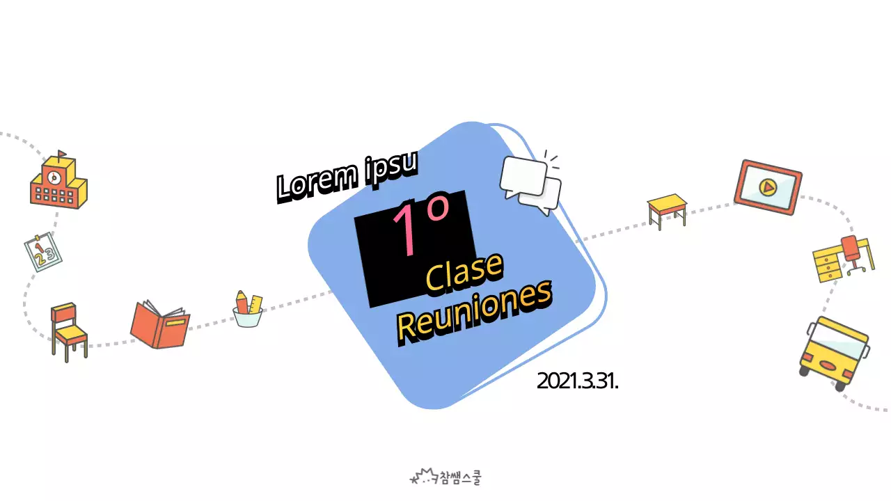 Reunión de clase en azul claro