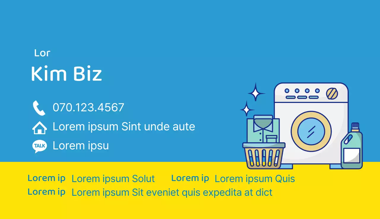 Illustration bleu-jaune promouvant la propreté du linge