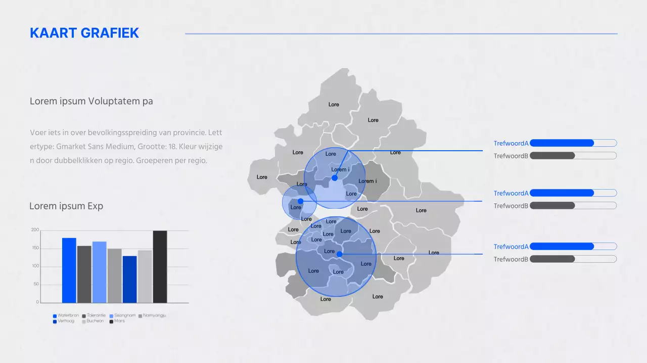 Bevolkingskaart van Gyeonggi-do in blauw en grijs