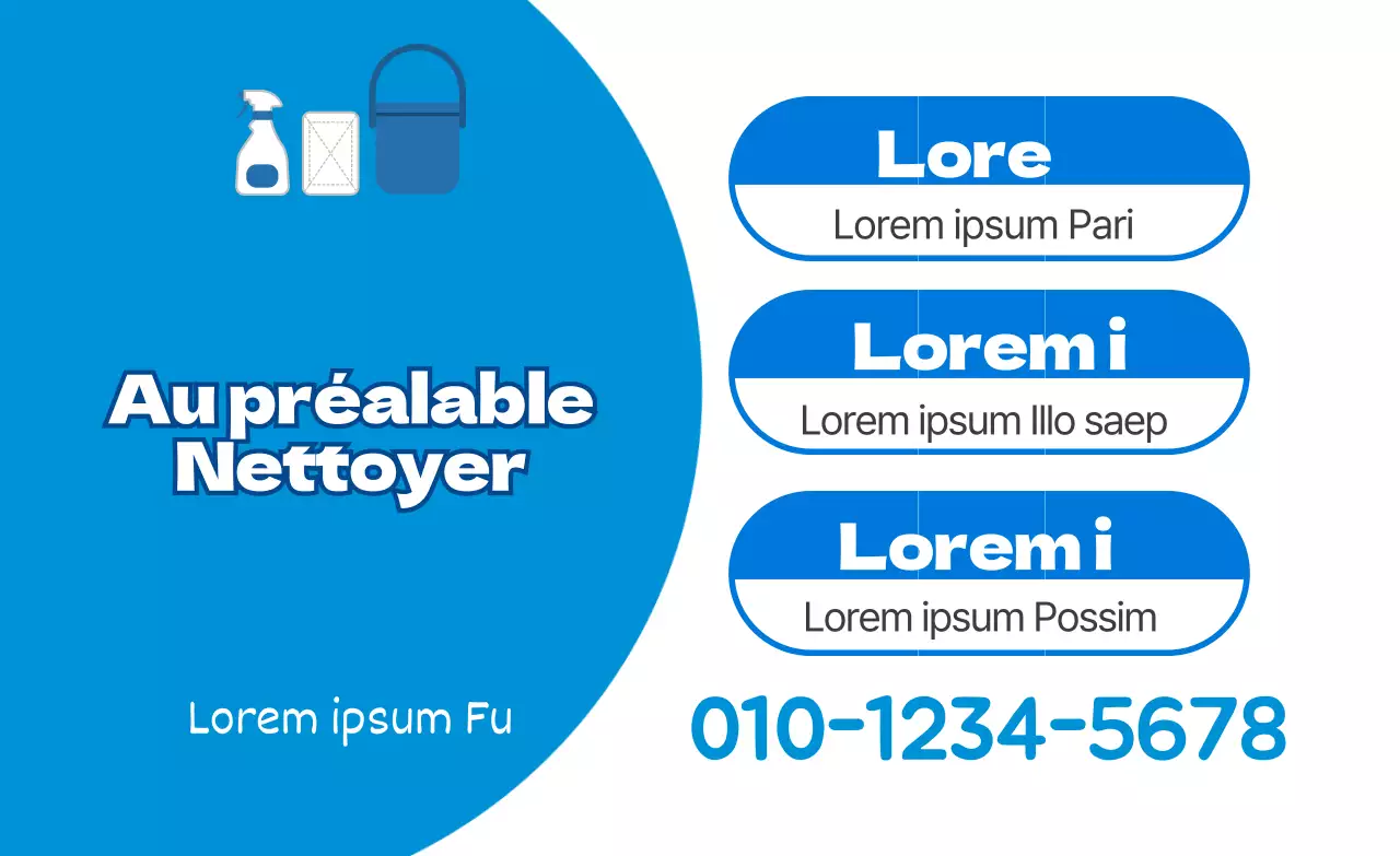 Service de nettoyage mignon avec illustration bleue