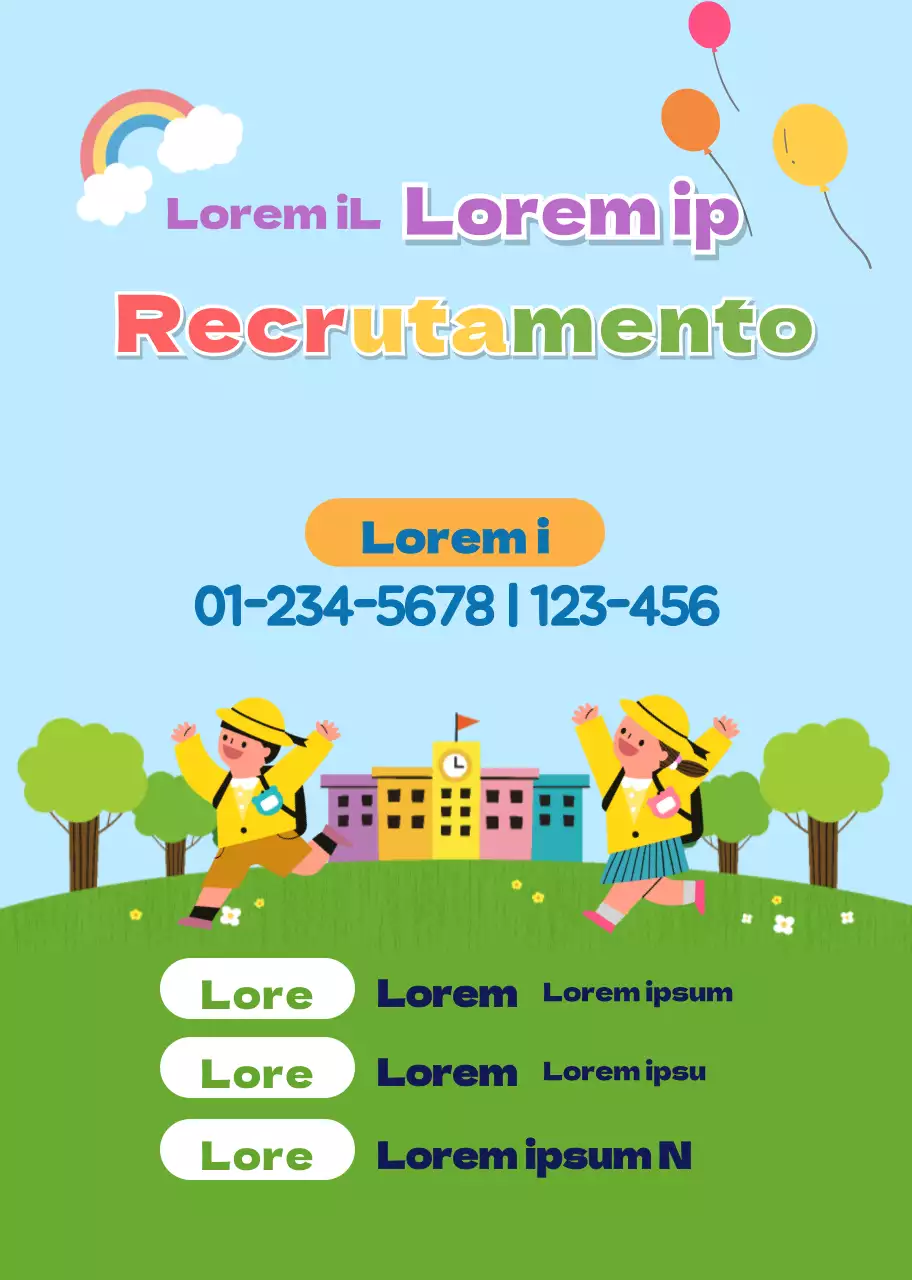 Recrutamento PR giro azul claro verde