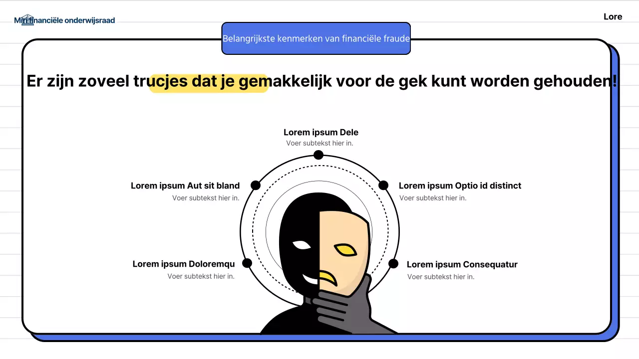 Financiële fraudepreventietraining voor blauwe volwassenen van middelbare leeftijd