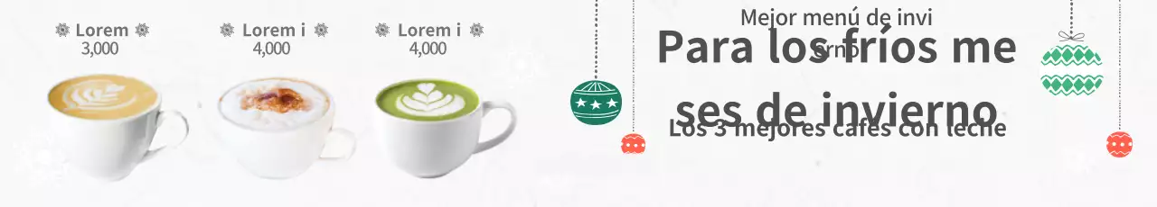 Foto en blanco Anuncio del menú de temporada de una cafetería navideña