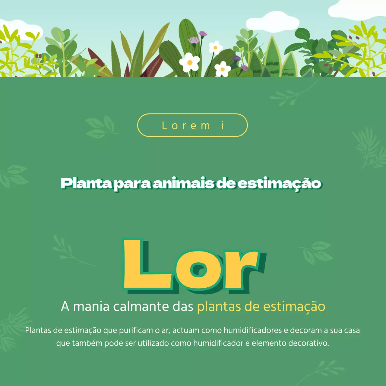 Informação ilustrada verde para animais de estimação