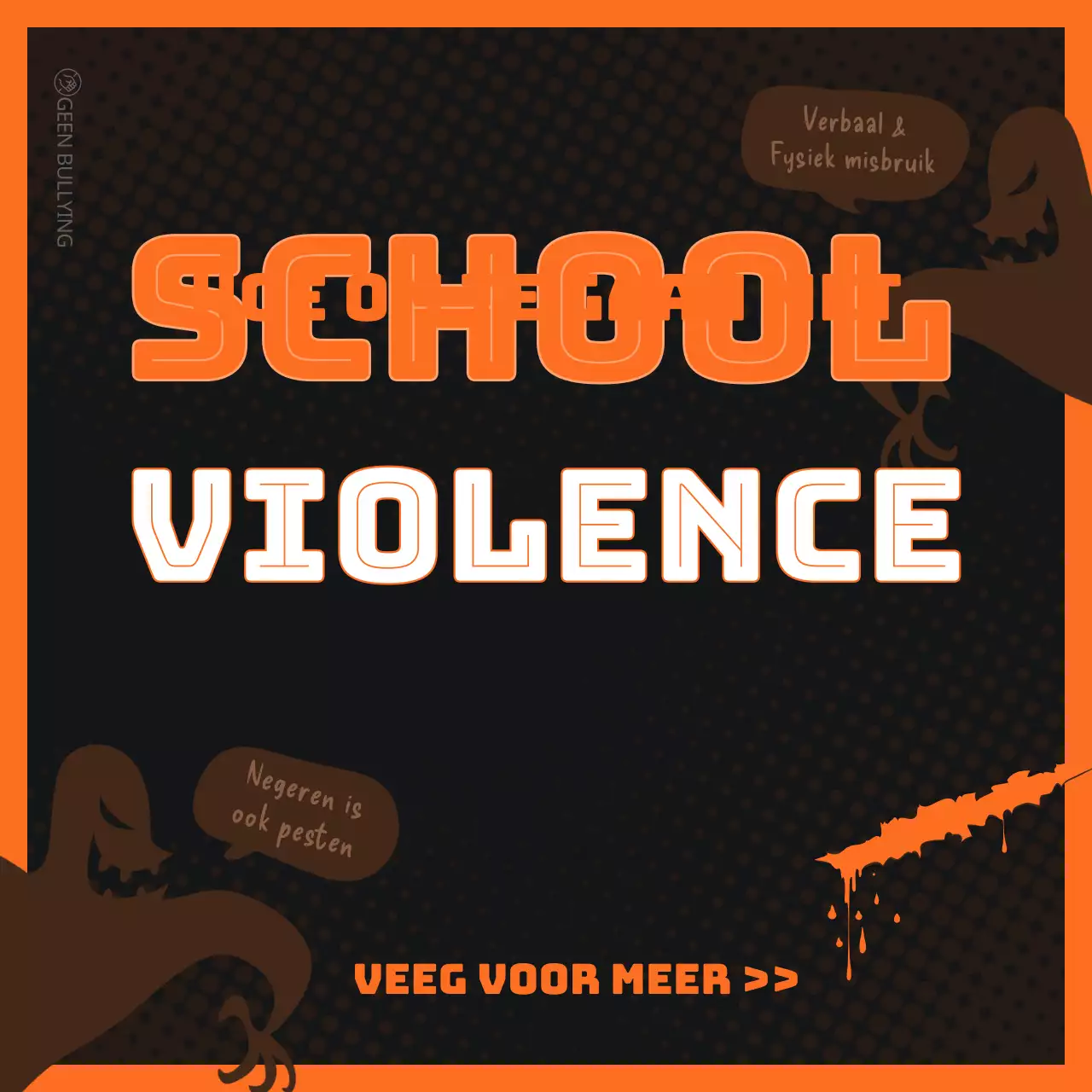 Bevordering van de uitroeiing van schoolgeweld in oranje