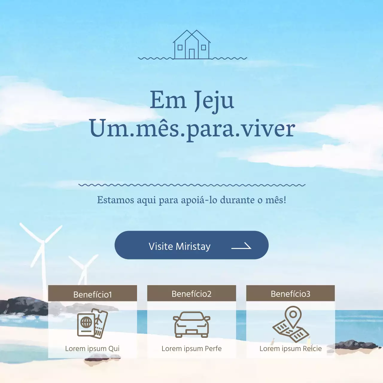 Evento Jeju Hanmalsalgi com fundo azul de ilustração emocional