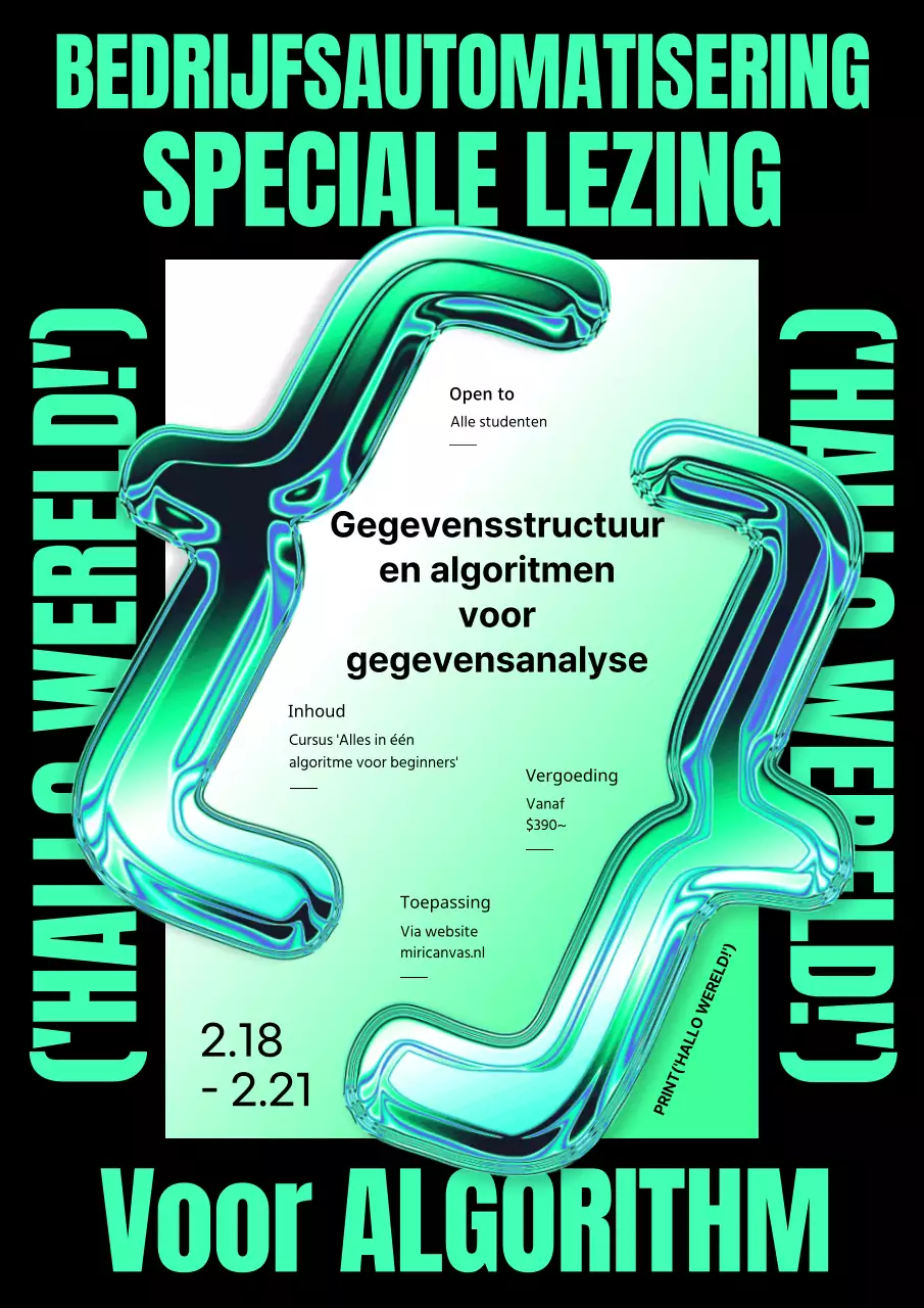 Lichtgroen driedimensionaal algoritme speciaal