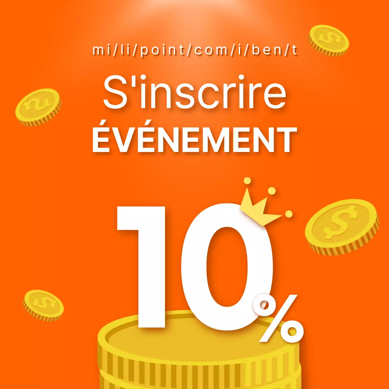 Une annonce d'événement d'inscription propre et orange