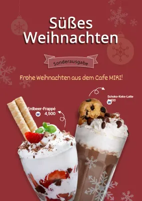Werbeplakat für die Weihnachtsausgabe der Getränkekarte