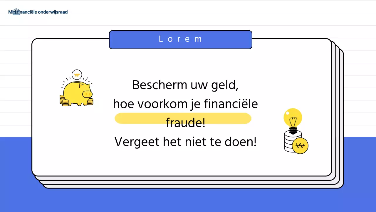 Financiële fraudepreventietraining voor blauwe volwassenen van middelbare leeftijd