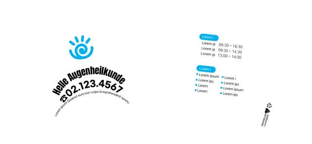 Schlichter Stil in Schwarz und Blau zur Vorstellung und Bewerbung Ihrer Praxis