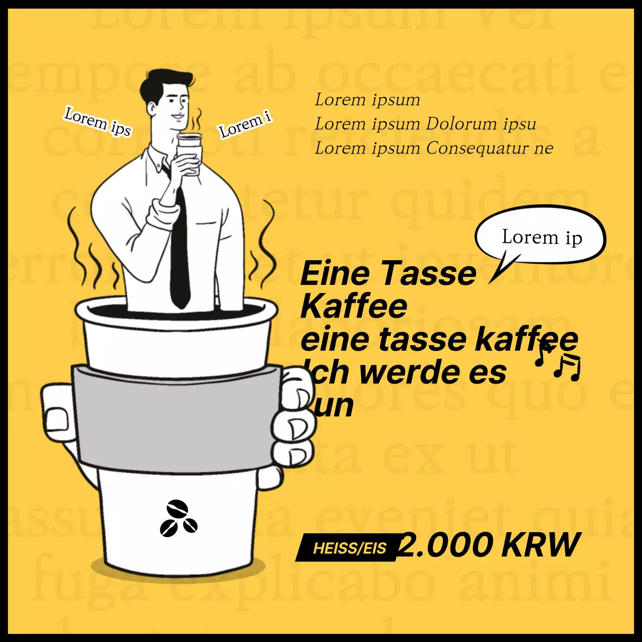 Parodie der Universität Yellow Pisik auf den Barista Choi Joon Choi Rabatt-Kaffeeveranstaltung