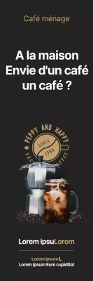 Bannière pour les événements liés au café noir et brun