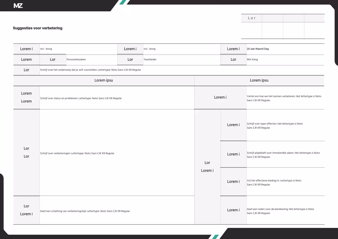 Een strak, diagonaal concept in zwart en mint.