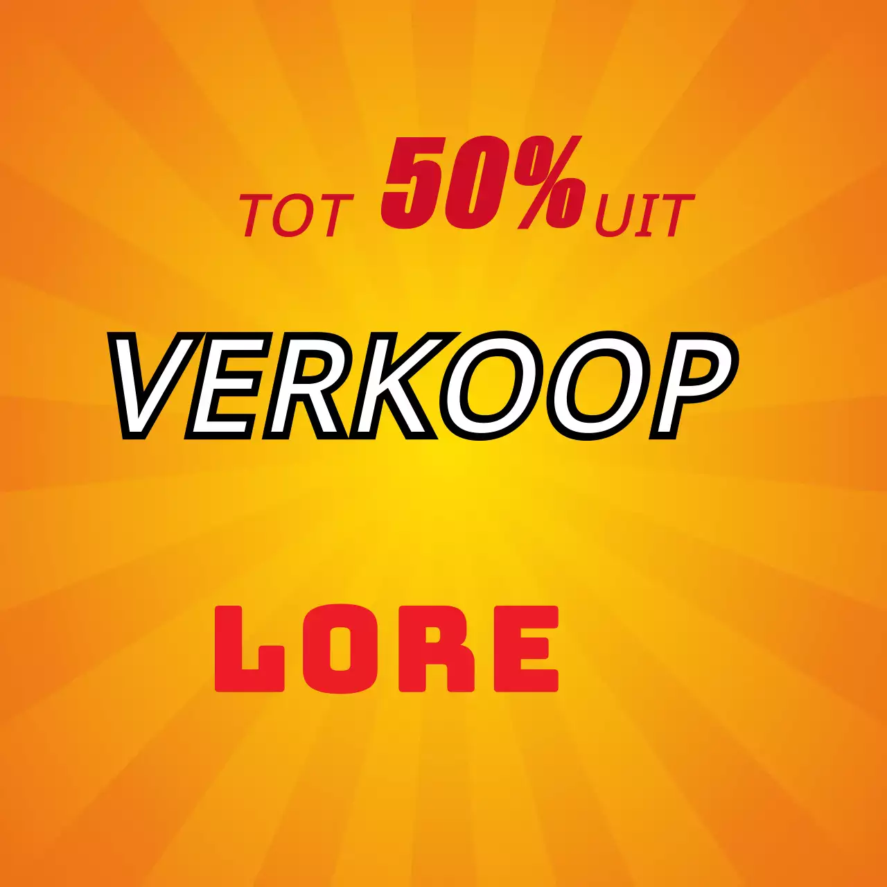 Uitgelichte verkoopadvertentie met oranje tekst