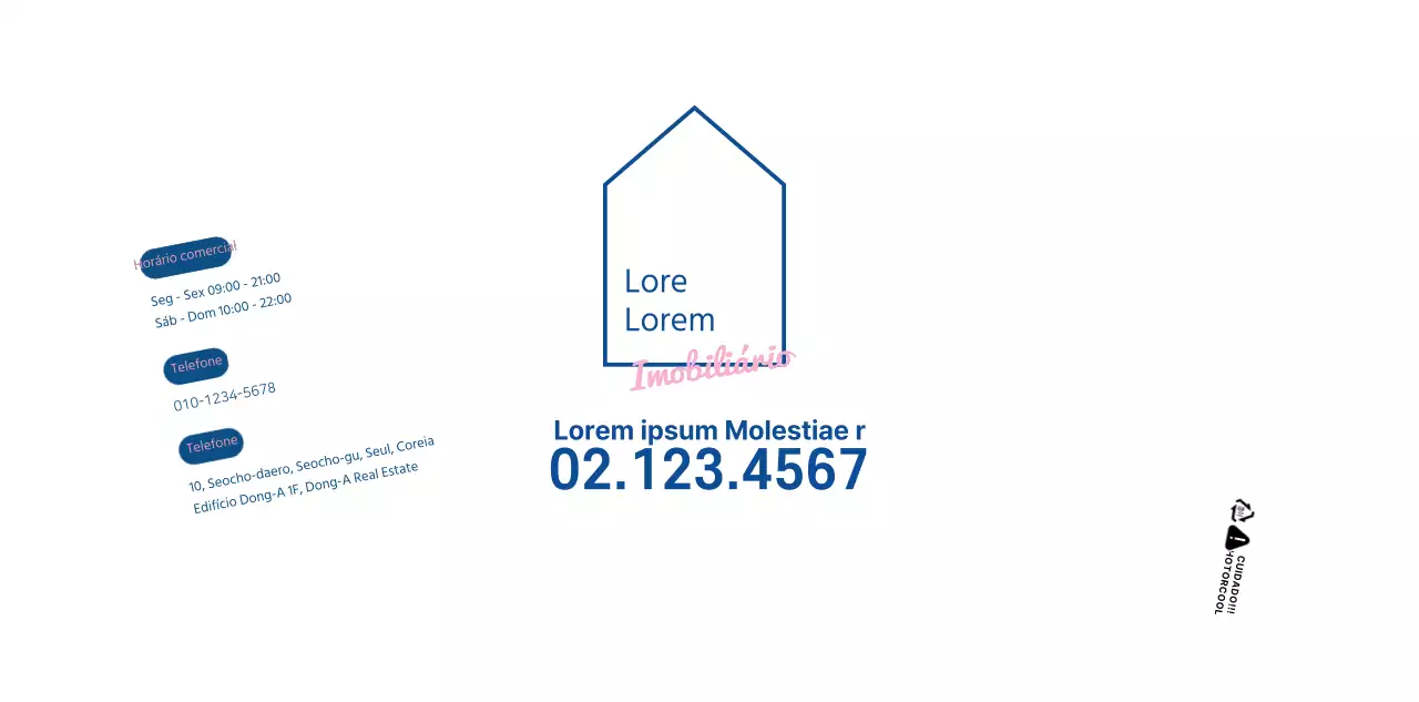 Conceito simples em branco e azul-marinho para apresentar e promover a sua propriedade