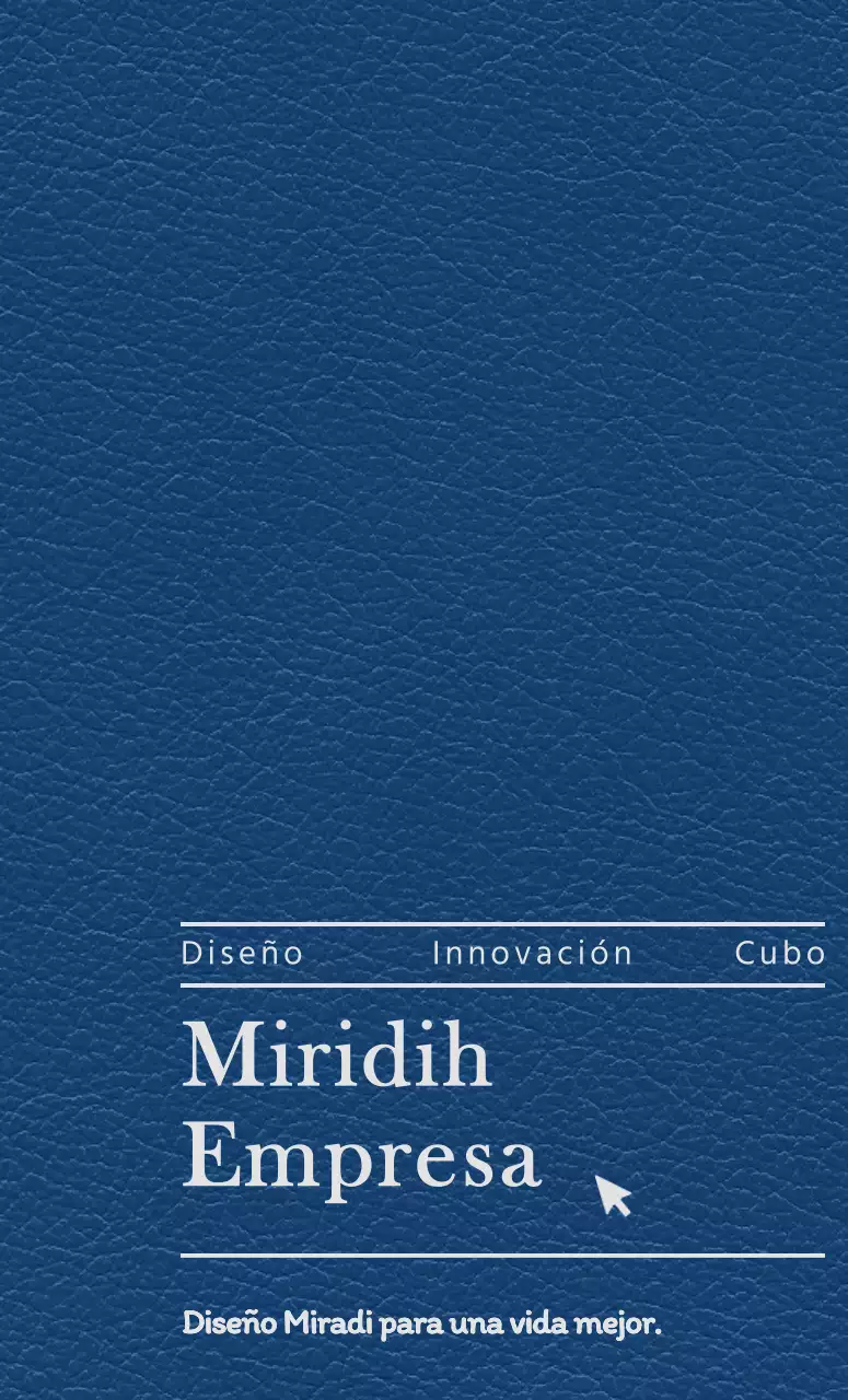 Portada de la agenda con el eslogan y el logotipo de su empresa de diseño