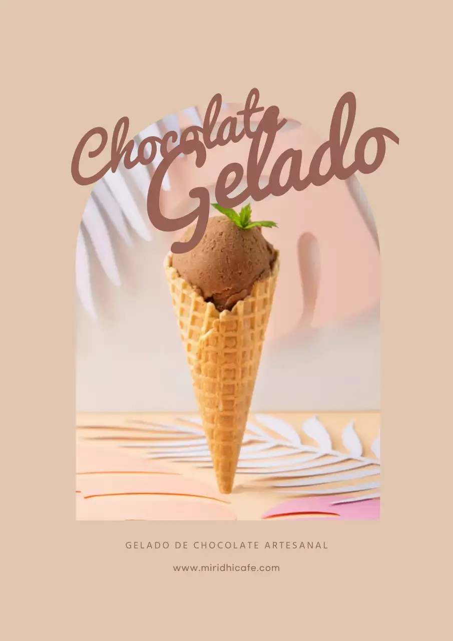 verão Simples Promoção de gelado de chocolate feito à mão Feito à mão
