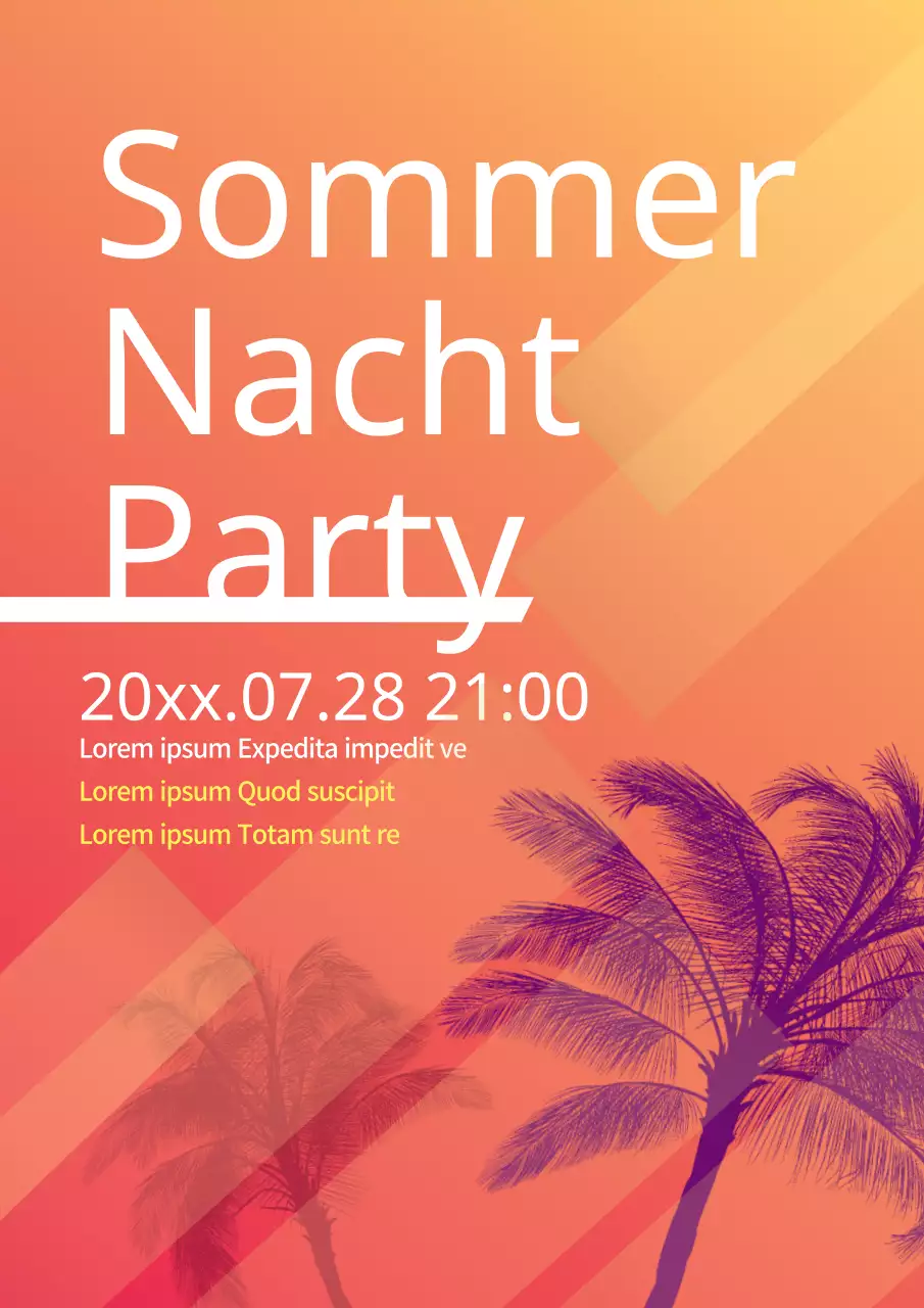 Einfacher Flyer für eine Sommer-Poolparty