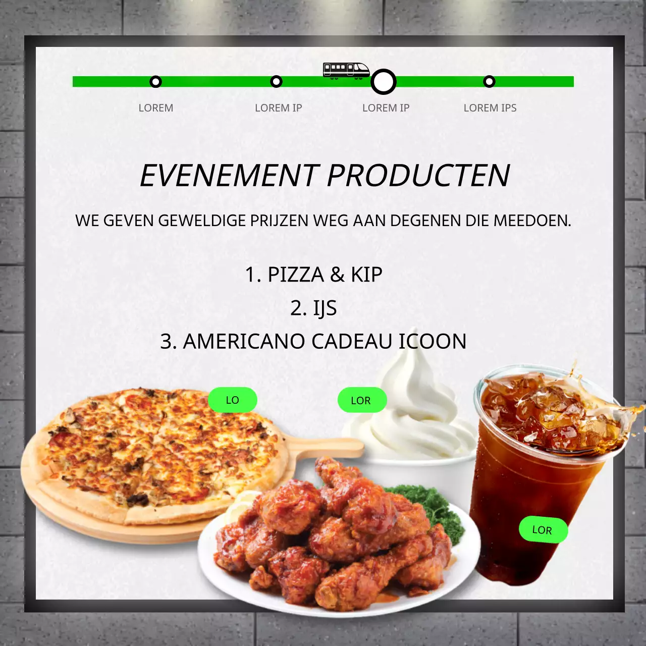 Subway advertentie foto evenement met groen billboard concept