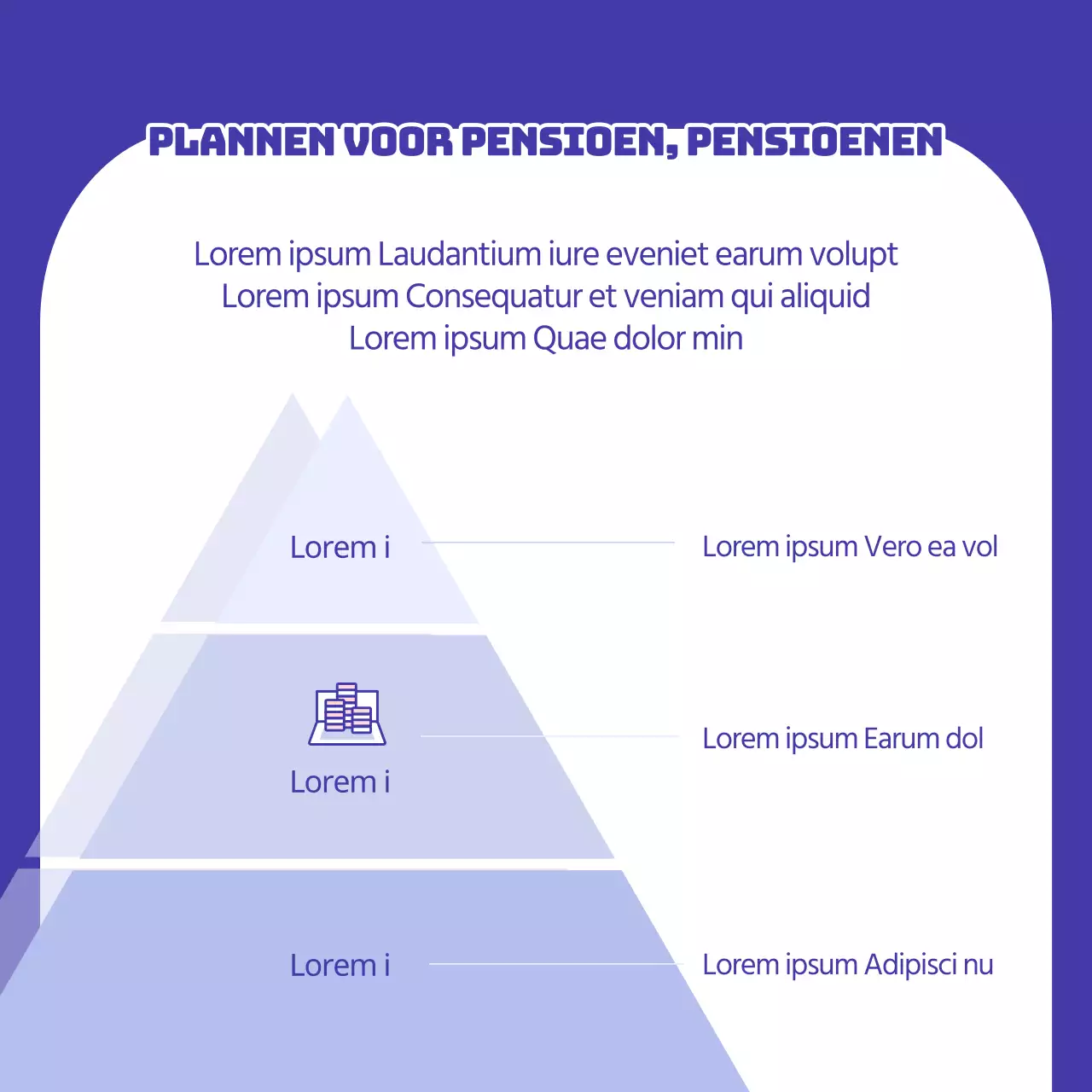 Blauwe, minimalistische pensioeninformatie