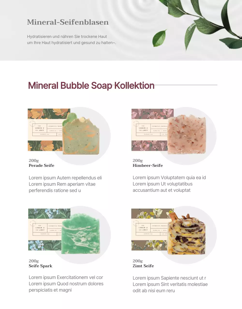 Hellrosa Mineralreinigungsseife natürlich