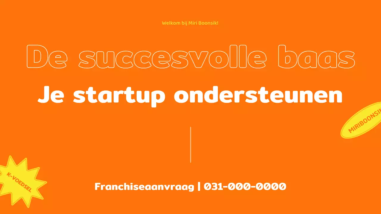 Catering bedrijfsprofiel met oranje en gele kleuraccenten en fotolay-out