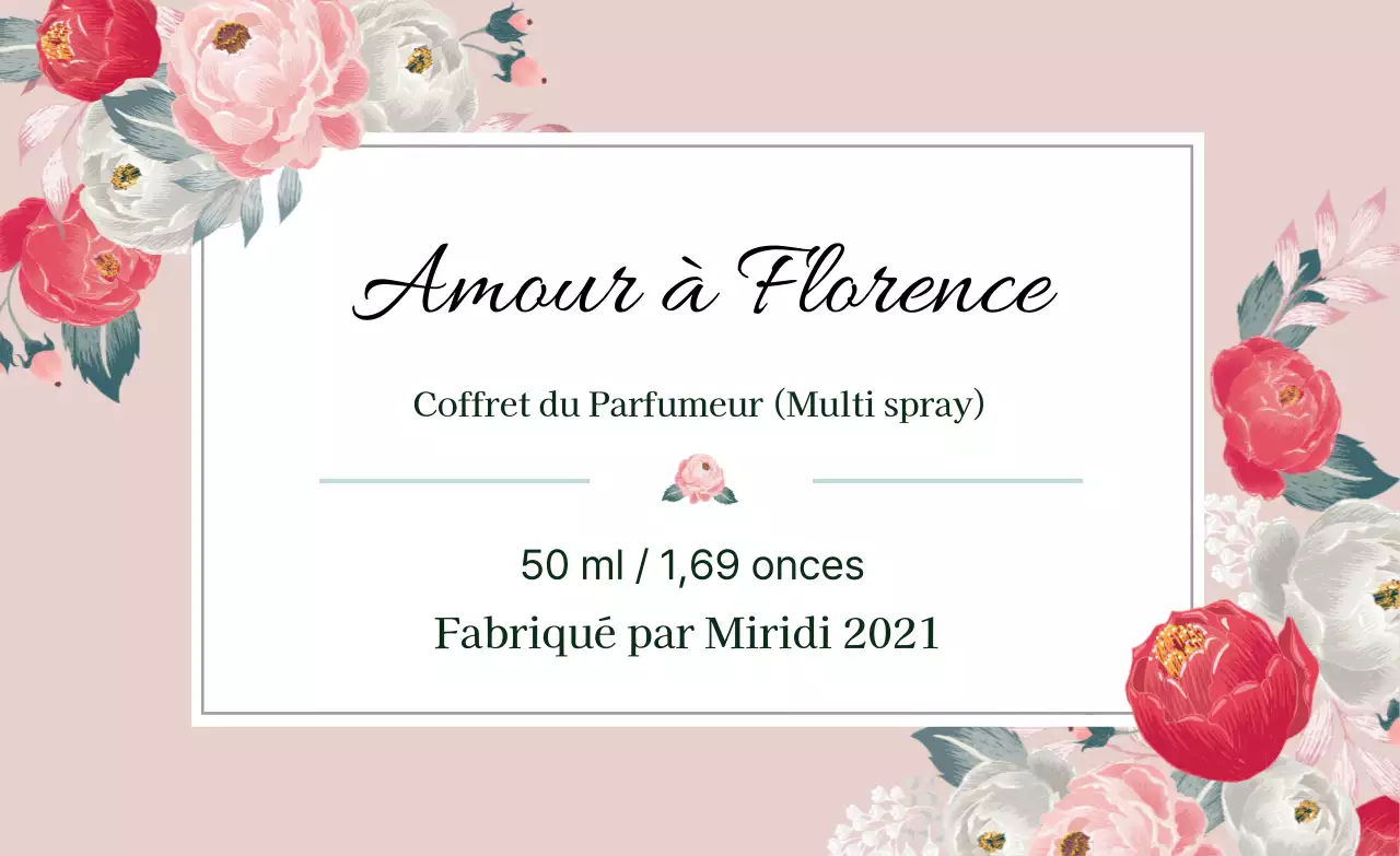 Étiquette de parfum vintage avec illustration rose