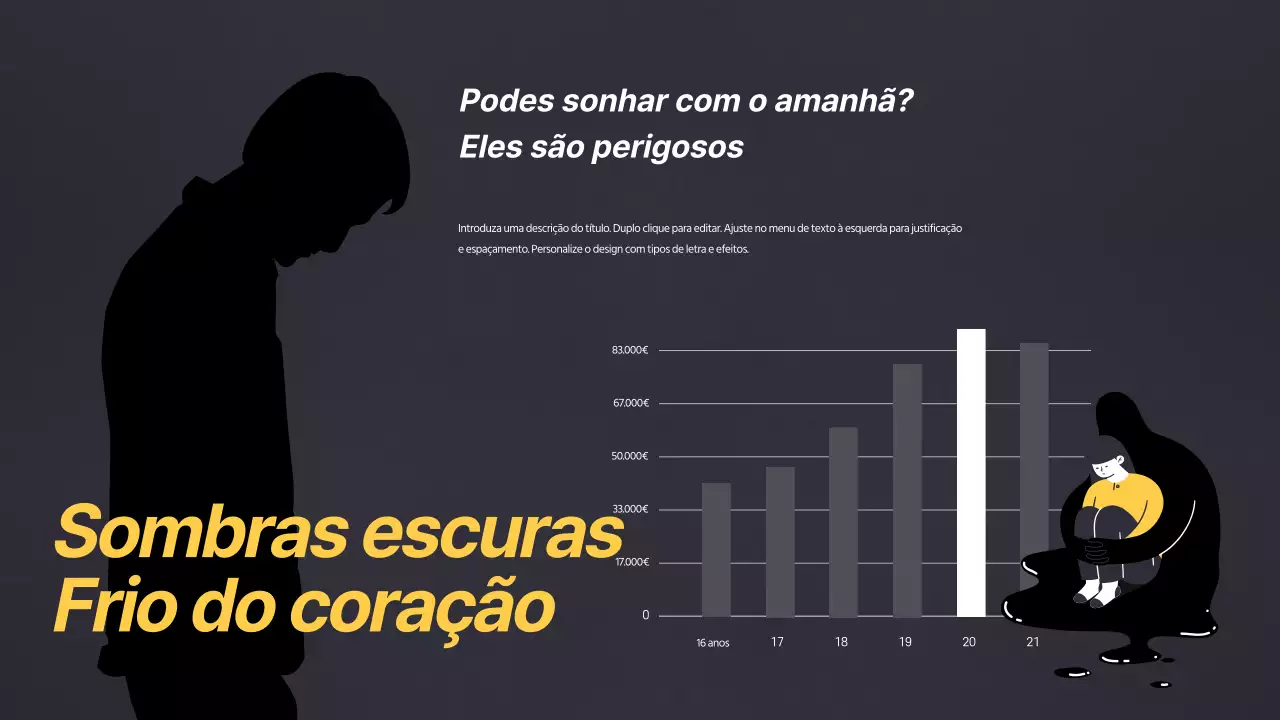 Desenho de gráfico de barras preto e amarelo de conceito simples