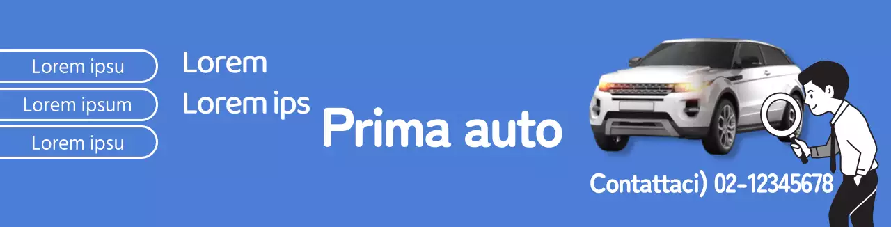 Foto blu pulita per promuovere la vendita di auto usate