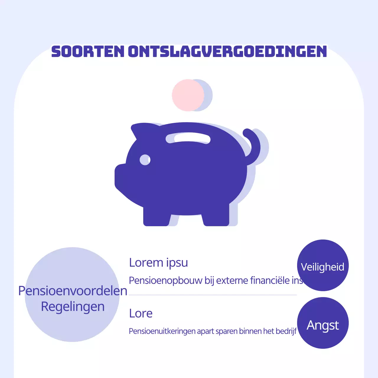 Blauwe, minimalistische pensioeninformatie