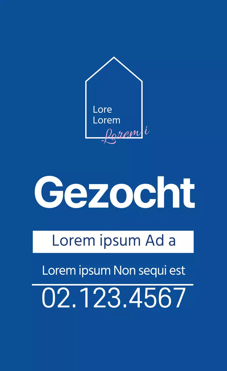 Blauwe illustratie onroerend goed logo