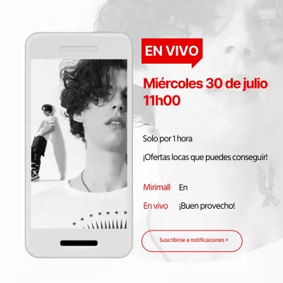 Simple Red Live Broadcast Anuncio Preview Mall Sólo 1 Hora Crazy Deals Moda Ropa de Hombre