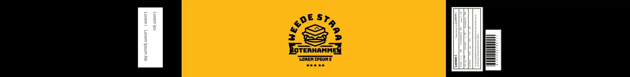 Zwart en geel logo hamburger etiket