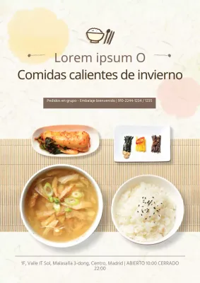 Bonito y contundente cartel promocionando el menú sukiyaki