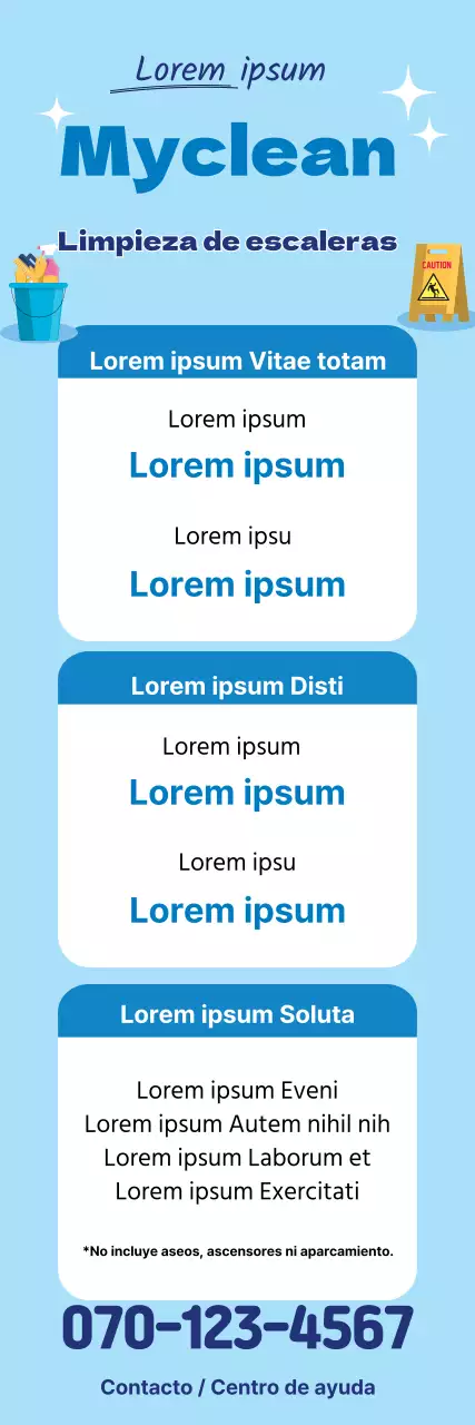 Ilustración azul para promocionar un servicio de limpieza