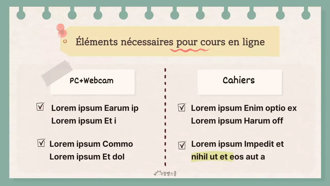 L'étiquette de la classe en ligne avec le concept de la note jaune