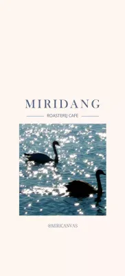 Emotionele fotolay-out in wit en blauw om een café te promoten