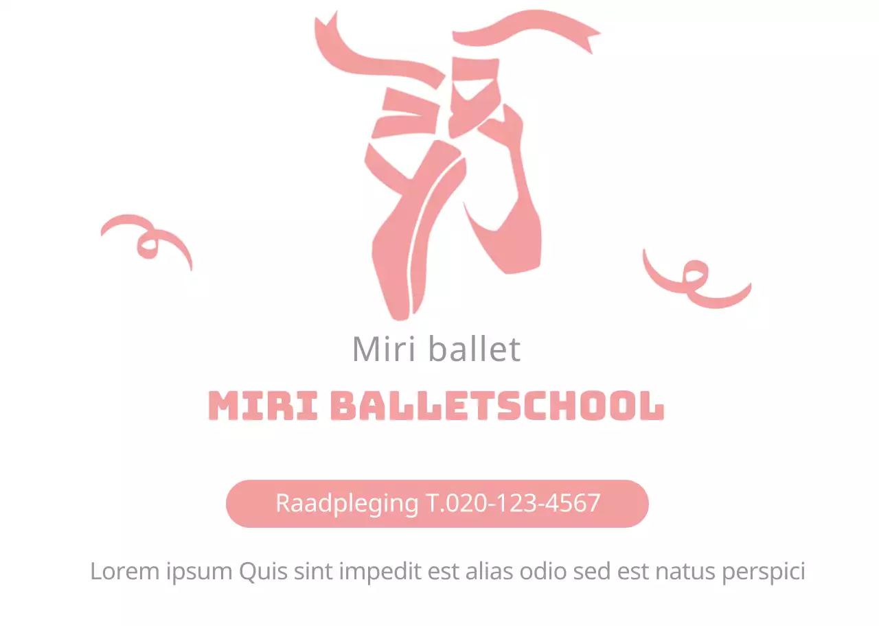 roze wit illustratie eenvoudige promotionele balletschool