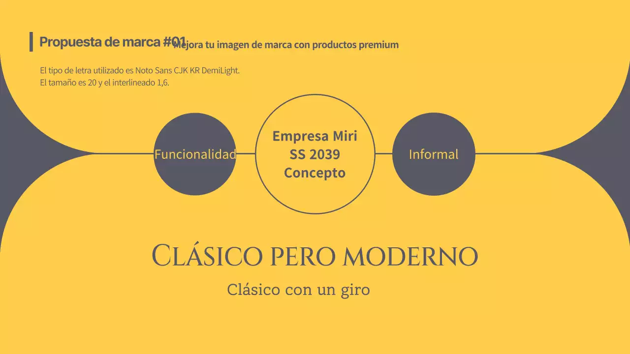 Propuesta de marca de prácticas de moda en gris y amarillo