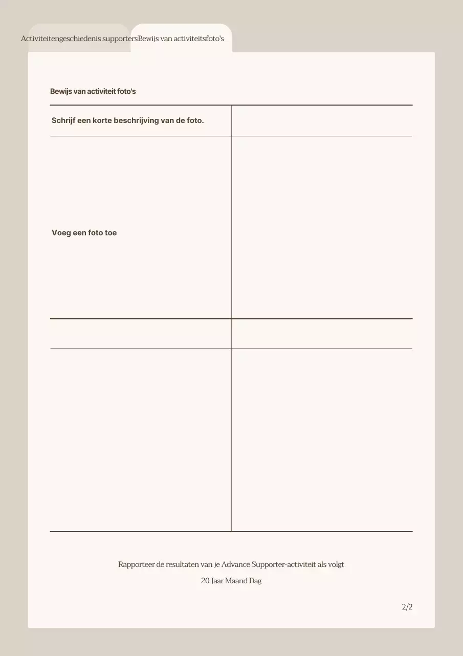 Basisrapporten over supportersactiviteiten in Beige