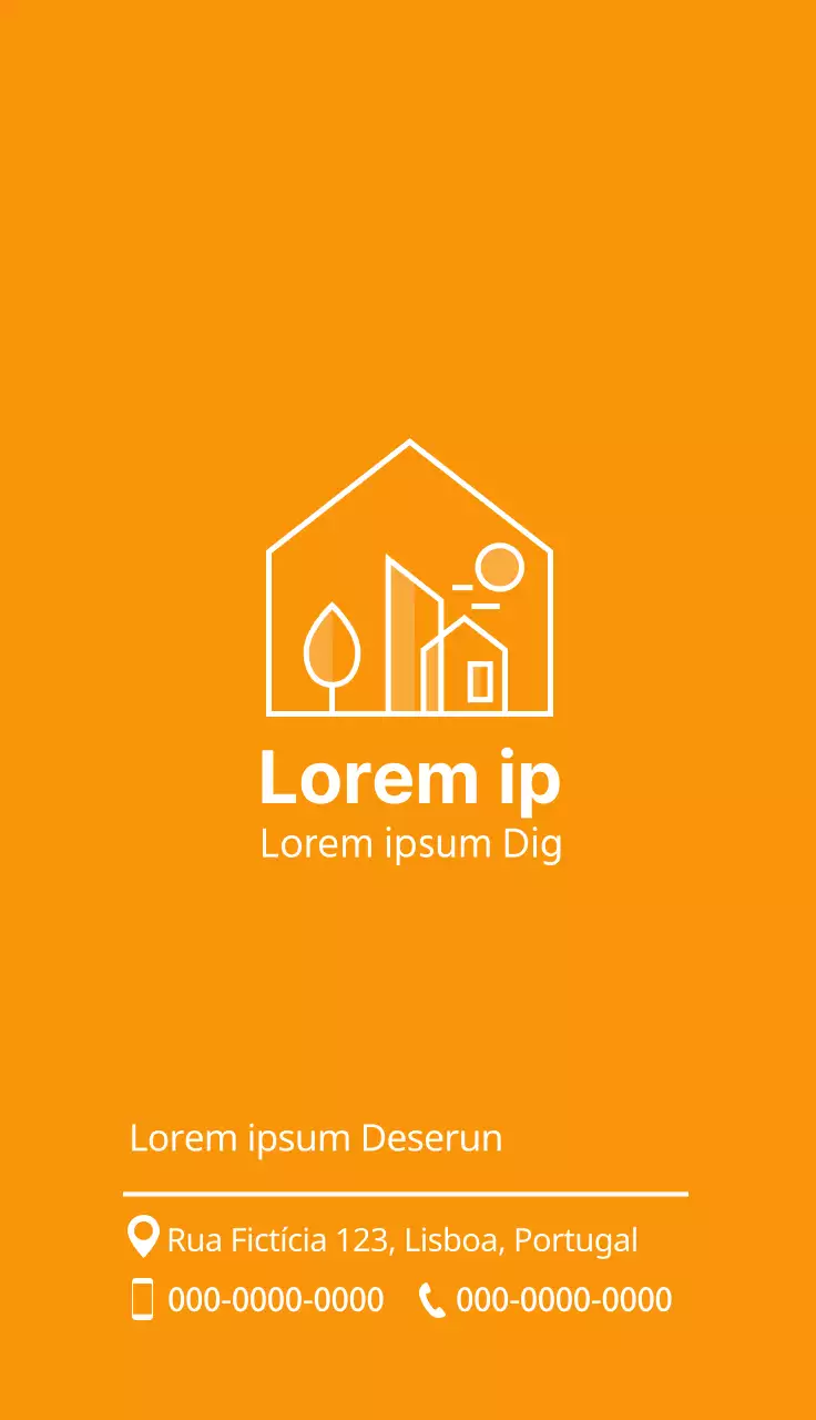 ilustração de logótipo amarelo simples imobiliário