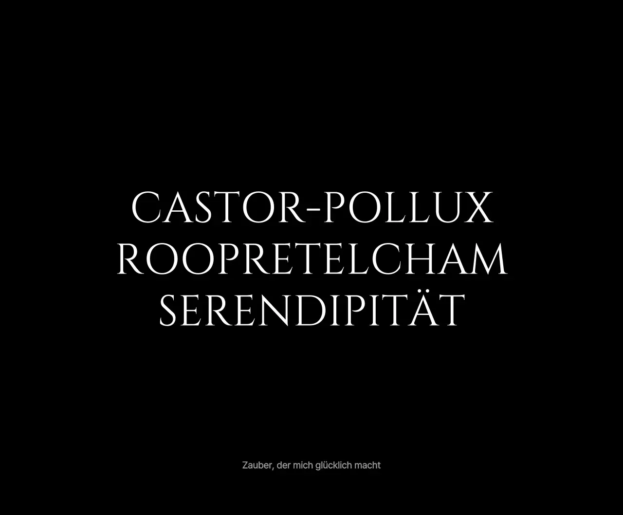 Einfacher Textstil mit schwarzen und weißen Glückszaubern