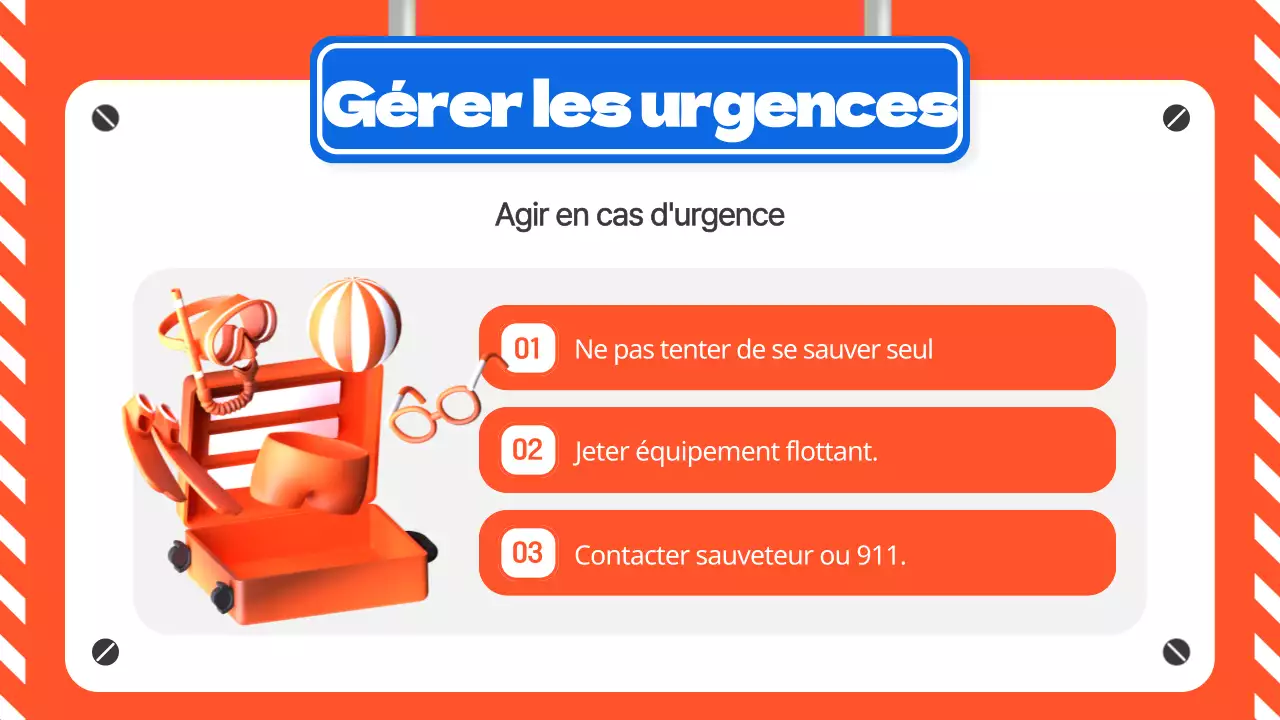 Un guide orange et bleu pour la sécurité aquatique en été