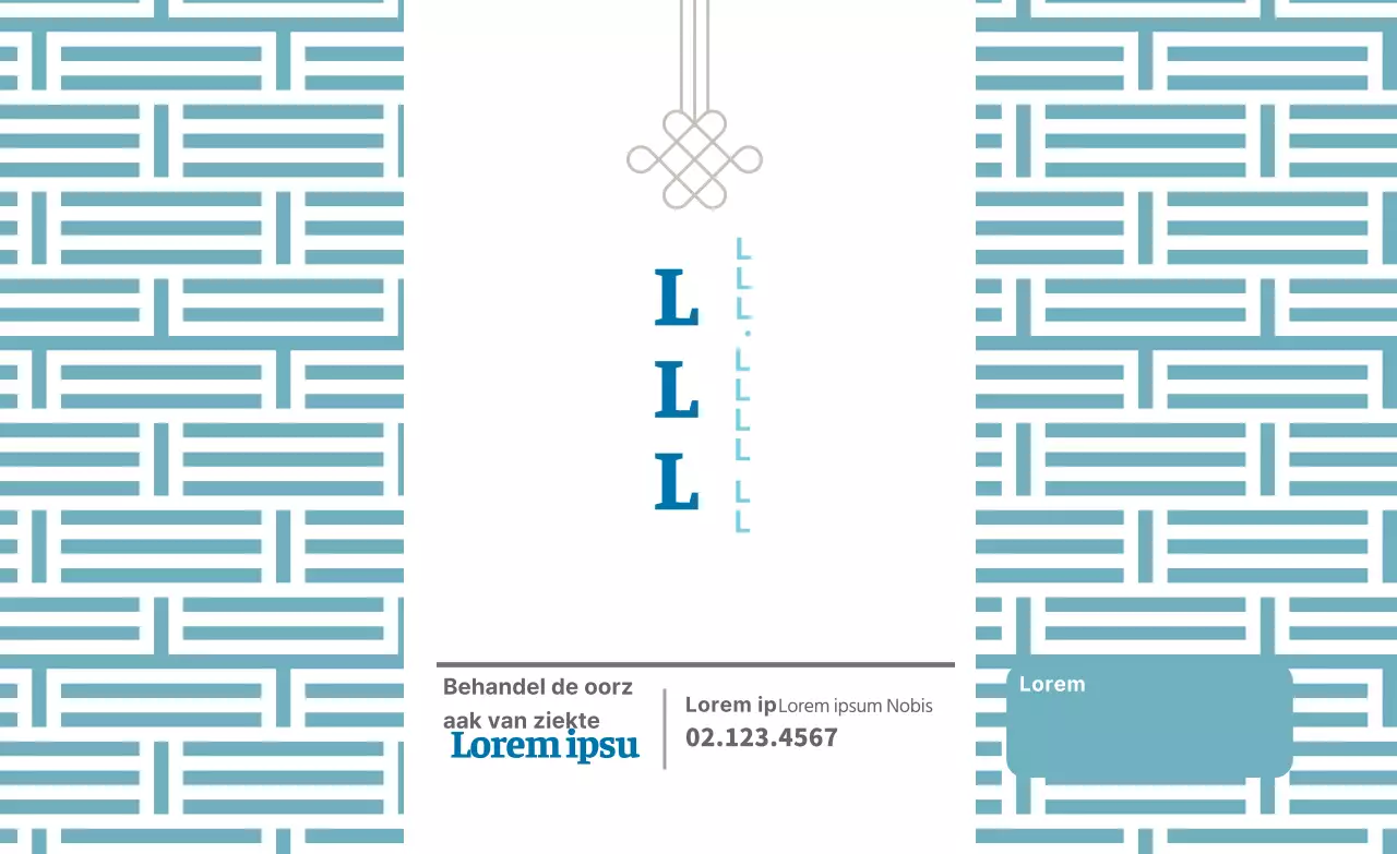 Blauwe traditionele oosterse geneeskunde kliniek reclame label