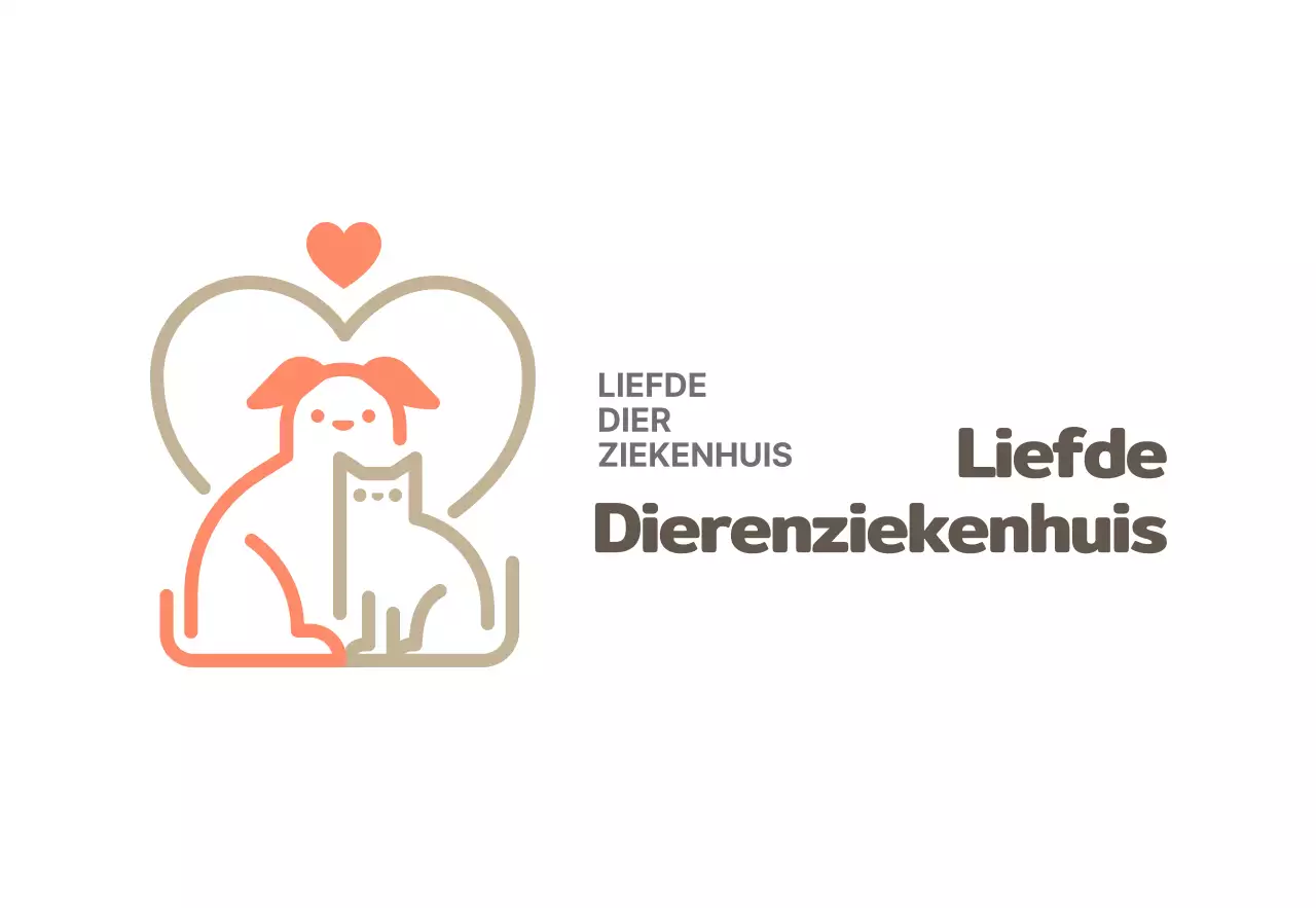 Wit schattig dier logo dierenkliniek teken