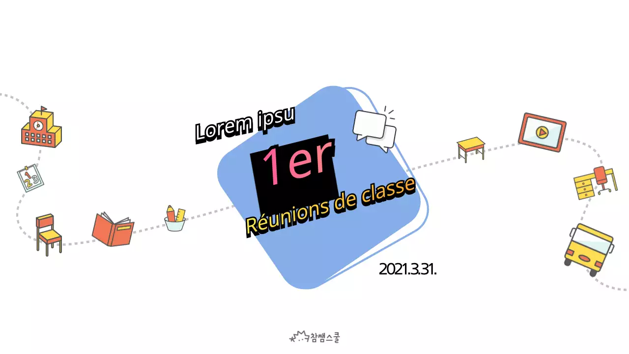 Réunion de classe en bleu clair