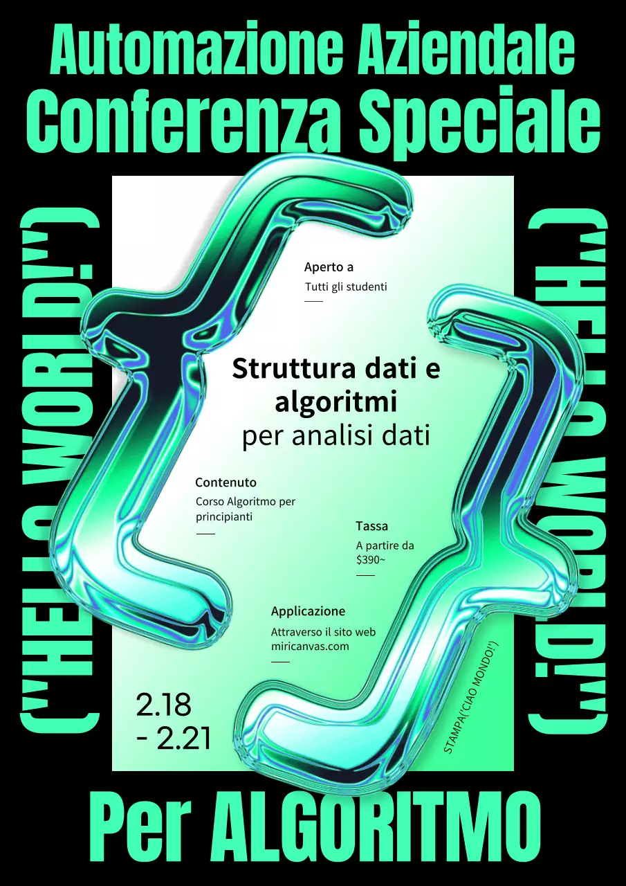 Algoritmo tridimensionale verde chiaro speciale